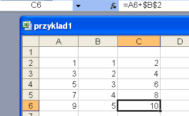 Kopiowanie formuł To się nie zmieniło Względne