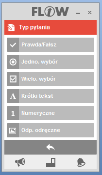 10 Pytania "na gorąco" - nowe pytanie. Flow umożliwia zadawanie pytań bez wcześniejszego ich przygotowania. Możesz np. zapisać pytanie w notatniku tekstowym i wyświetlić je uczestnikom.