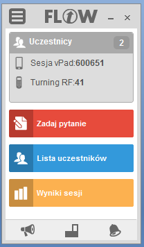 9 Numer sesji vpad tworzony jest za każdym uruchomieniem programu Flow, znajduje się w oknie głównym programu Flow (patrz zdjęcie poniżej). Notatki.