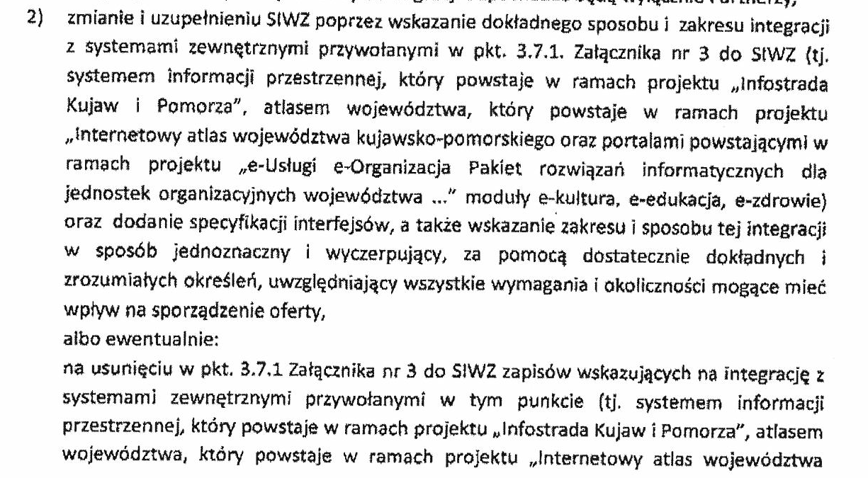 Zamawiający uznaje odwołanie i odpowiada Zamawiający stwierdza że zapis w załączniku nr 2 do SIWZ mówiący o tym, że cena jednostkowa za migrację danych z BUIP równać się będzie jednej stu