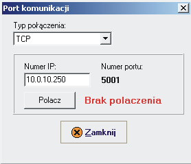 10.6.1.Wybór portu komunikacyjnego Połączenie z centralą realizowane jest na kilka sposobów: poprzez połączenie bezpośrednie (kabel RS232 lub USB); poprzez sieć komputerową (protokół TCP/IP); poprzez