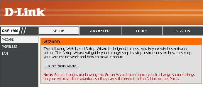 Kliknij przycisk Launch Setup Wizard (Uruchom kreatora połączenia).
