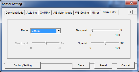 NVIP-5000 series user s manual ver.1.0 WWW INTERFACE - WORKING WITH IP CAMERA In Noise Filter tab you can adjust settings for the noise filter function.