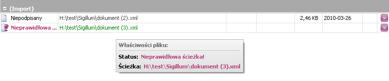 Pliki skojarzone z aplikacją przechowywane są w formie referencji (odwołań) do plików.