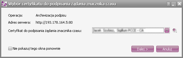 jest możliwe tylko dla podpisów, które weryfikują się kompletnie (poprawnie).