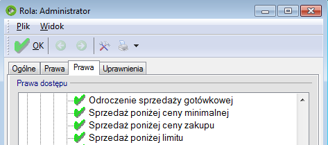 Parametry definicji dokumentu dotyczące kontroli limitu Prawo