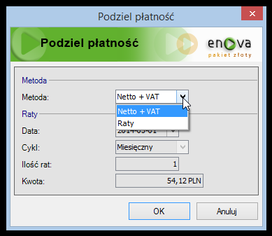 Wybrane funkcje dostępne przy wystawianiu/dla wystawionych dokumentów Rozliczenie zarejestrowanej wpłaty w trakcie wystawiania faktury W celu pomniejszenia płatności do dokumentu w skutek rozliczenia