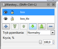 zniekształcenia Efekt końcowy powinien być zbliżony do poniższego Na tym etapie będziemy potrzebowali zachować stan pudełka na nowej warstwie Wybierz Warstwa ->