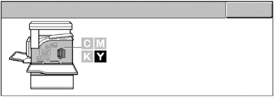 Wymiana wkładu tonera 5. Poczekaj, aż obrotnica obróci się we właściwe położenie, a na ekranie zostanie wyświetlony monit. Następnie potwierdź, który toner powinien zostać wymieniony.
