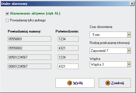 Ustawienia indywidualne z poziomu menu głosowego (patrz: Instrukcja obsługi centrali): włączenie / wyłączenie nagrywania wiadomości włączenie / wyłączenie powiadamiania o próbie połączenia zmiana kod