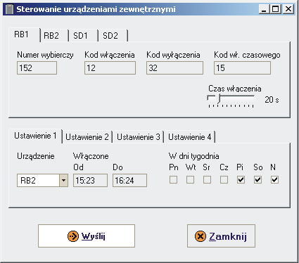 W centrali SIGMA i OPTIMA można wykorzystać 4 przekaźniki do zdalnego sterowania.