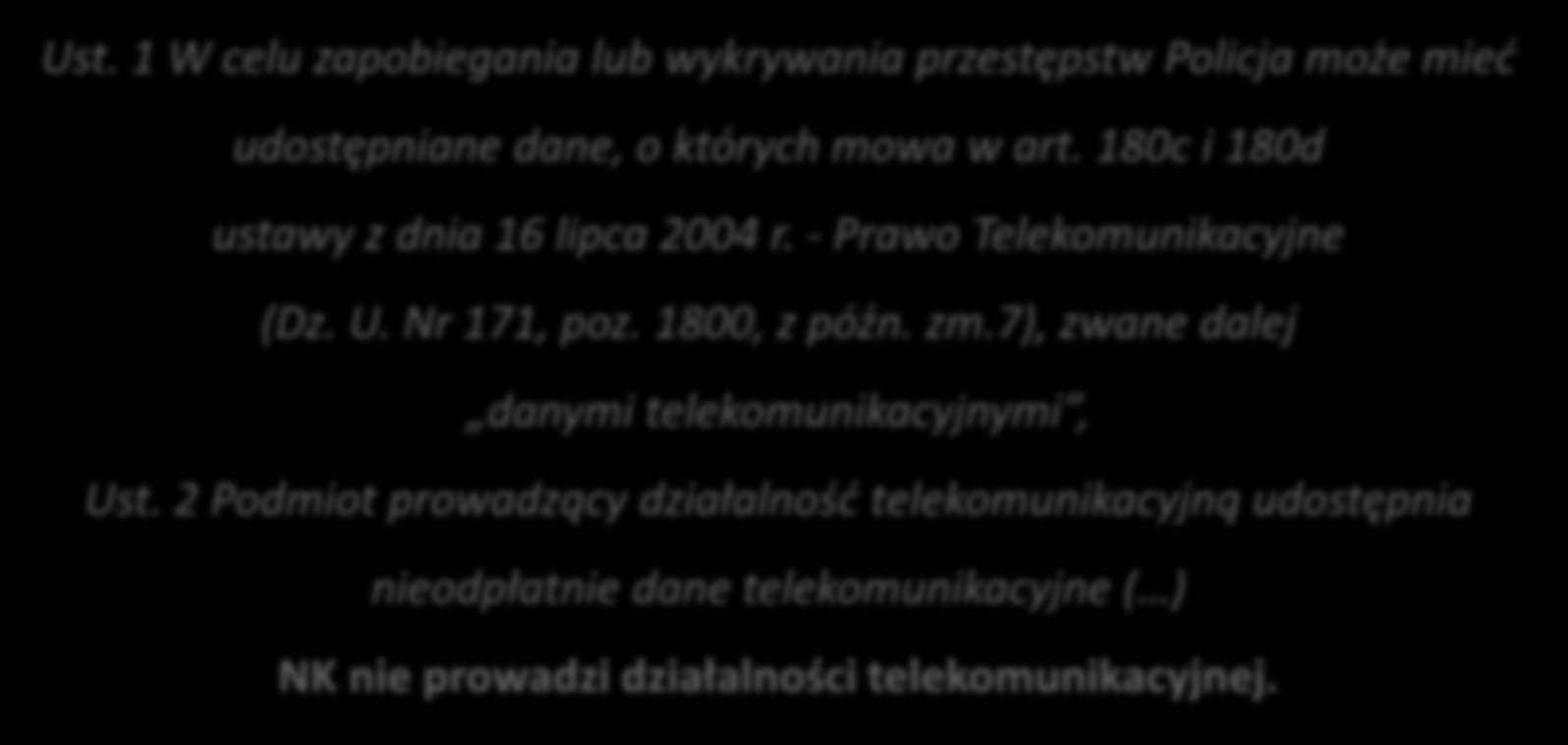 Co nie jest podstawą udostępniania danych? art. 20C ustawy z dnia 6 kwietnia 1990 r. o Policji (Dz. U. Nr 43, poz. 227 tekst jednolity) Ust.