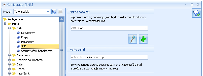 9 Obsługa wiadomości SMS Poprzez Comarch ERP Optima można wysyłać wiadomości sms, dzięki czemu Użytkownicy mogą automatycznie informować swoich Klientów o nieuregulowanych płatnościach, informować