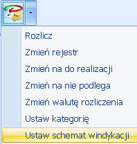 Na formularzu płatności w menu Kasa/ Bank/ Preliminarz płatności znajduje się zakładka Windykacja zawierająca: Schemat windykacji schemat, wg którego będą wykonywane kolejne operacje w ramach