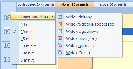 zaznaczony parametr Zadanie ustawiona data i godzina rozpoczęcia zgodnie z przedziałem dla obszaru, który został wywołany Nowe zadanie można tez dodać z poziomu menu głównego (wstążka). 3.