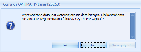 Usuń- umożliwia usunięcie podmiotu Podgląd - otwiera okno Faktura cykliczna Edycja danych o podmiocie, w którym można można ustalić okres obowiązywania umowy, nie ma natomiast możliwości edycji