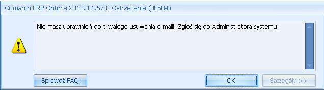 8 Skrzynka pocztowa Skrzynka pocztowa umożliwia wysyłanie i odbieranie e-mali za pomocą konta zdefiniowanego w Comarch ERP Optima.