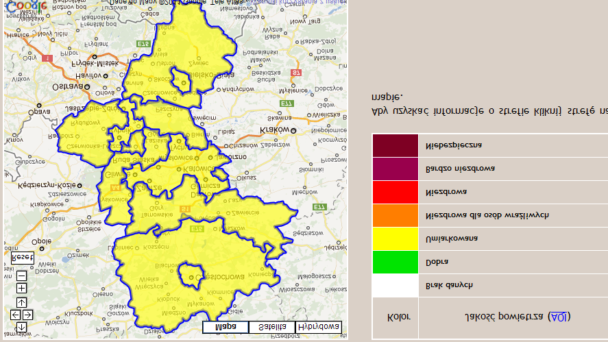 W świetle regulacji prawnych jednym z elementów działań krótkoterminowych powinna być prognoza zanieczyszczeń powietrza. W 2005 r.