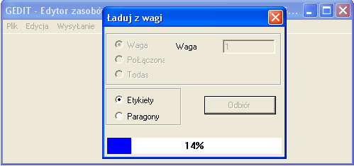 New Socket Tworzenie nowego połączenia z wagą poprzez TCP/IP (opcja zalecana) Nazwa Wagi - dowolna Adres IP Wagi kaŝdy człon musi składać się 3 cyfr Port wagi ustawiony tak jak w wadze, domyślnie