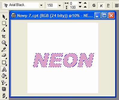 Przyk-ad 2: Zaprojektowanie napisu NEON Efekt jarz$cych si- liter uzyskuje si- przez nao&enie na siebie kilku warstw znaków w ró&nych kolorach, o ró&nej szeroko,ci i rozmytych w ró&nym stopniu