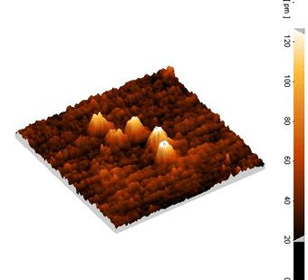 Tip Enhanced Raman Spectroscopy (2) Brilliant Cresyl Blue (BCB) a) STM image of five BCB molecules at Au(111).