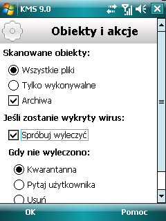 Rysunek 83. Wybór akcji, która ma być wykonywana na szkodliwych obiektach 6. W celu zapisania zmian wciśnij OK.