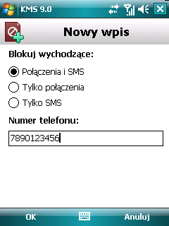 Rysunek 96. Ustawienia wpisu 6. W celu zapisania zmian wciśnij OK.