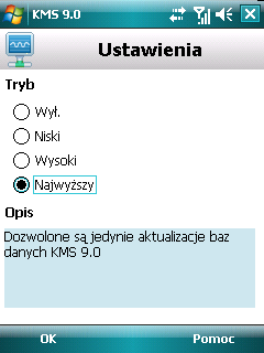 Aby ustawić poziom ochrony Zapory sieciowej: 1. Wybierz Menu Zapora sieciowa. Zostanie otwarte okno Zapora sieciowa. 2. Wybierz element Tryb. Zostanie otwarte okno Ustawienia. 3.