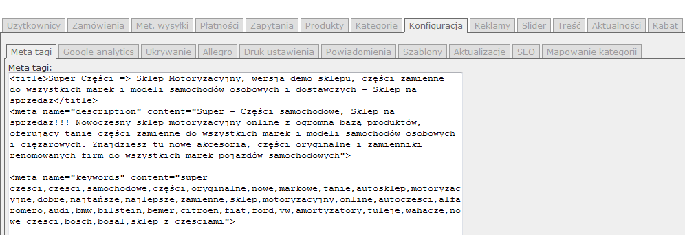 Kategorie Zakładka Kategorie służy do dodawania nowych kategorii własnych, katalog slepu jest podzielony na dwa katalogi, jeden z przypisaniami i drugi własny, dzięki temu możemy dodawać włane