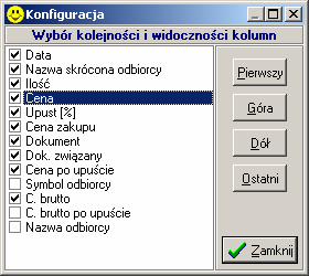 Nowe opcje i zmiany w KOLHurt wersja 4.02 Spis treści Zarządzanie kolumnami w listach (gridach)....1 Wydania do kontrahenta - rozbudowa możliwości narzędzia.