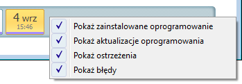 Usuń wersję Pakiety wersji kopii zapasowej i bloki przedziałów czasu: Kliknięcie prawym przyciskiem myszy zwiniętego pakietu wersji lub bloku przedziału czasu powoduje wyświetlenie menu skrótów