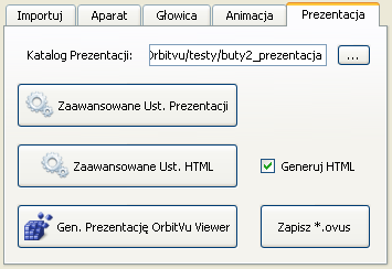 Generowanie prezentacji w formacie OrbitVu Viewer zakładka prezentacja Prezentacja OrbitVu Viewer składa się z kilku plików konfiguracyjnych oraz plików graficznych o odpowiednio zakodowanych nazwach.