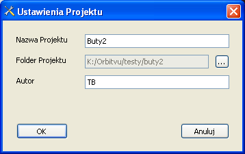 Użytkowanie Praca z projektem Uruchomienie aplikacji spowoduje pojawienie się okna ustawień nowego projektu: Ilustracja 1: Dialog Ustawienia Projektu Nazwa Projektu Katalog Projektu: folder, gdzie