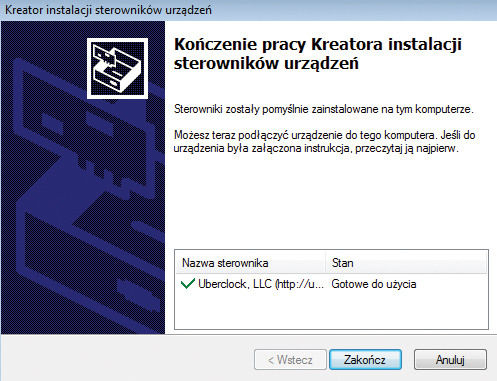 KROK 7 W kolejnym oknie dialogowym wciśnij Instaluj w celu przeprowadzenia instalacji: KROK 9 Otworzy się kreator instalacji sterowników urządzeń.