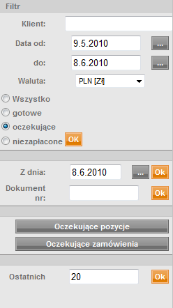 6. Zamówienia Zamówienia można sortować według różnych kryteriów (daty, nazwy, numer zamówienia, zrealizowane, nie zrealizowane, itp.). Zamówienia i ich poszczególne pozycje można również edytować.