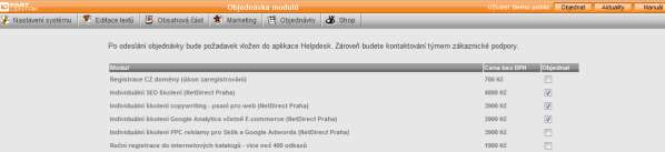 1.4. Zamówienia modułów FastCentrik Bezpośrednio po zalogowaniu się do administracji e-shopu macie możliwość zamówienia modułów systemu FastCentrik.