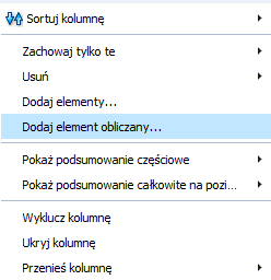 Rysunek 48 Filtry monitujące raportu Zmodyfikowad utworzone filtry dodając do nich sztuczny element zawierający Wszystkie wartości, w tym celu: W kontekście filtru monitującego Nr Deklaracji Iz