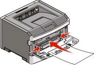 Źródło lub proces Podajnik ręczny (drukowanie jednostronne) Strona drukowania i orientacja papieru Stronę papieru firmowego zawierającą nadruk należy skierować do góry.