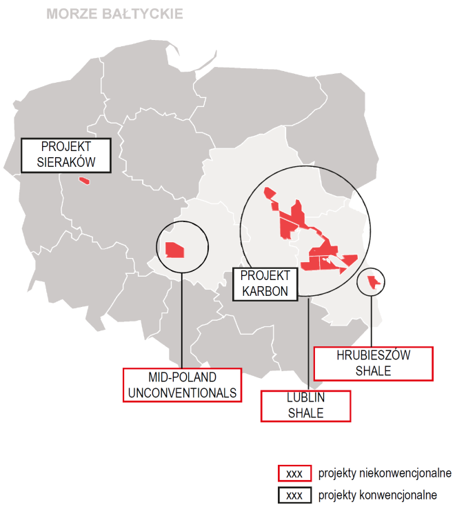 otworów, w tym 1 horyzontalny), San Leon Energy (5 otworów), Talisman Energy (3 otwory), Chevron Corp.