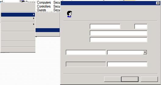 Tworzenie domenowego konta użytkownika Active Directory Users and Computers Console Window Help Action View Tree Users 20 objects Active Directory Users and Comp Name Type Description nwtraders.