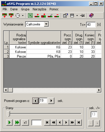 SZYBKI START asyg Program 10. Dane jak w p. 1,2,3 -Parametry pracy programu -Godzina rozpoczęcia pracy -Godzina zakończenia pracy -Offset. 1. Wrysuj grupy z tabeli do diagramu. 2.