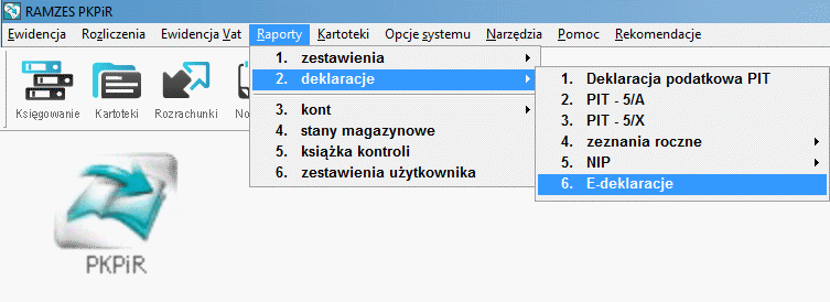 20 4.1.2 Dostępne deklaracje i konfiiguracja Ramzes Płace Moduł e-dokumenty umożliwia przygotowanie i wysłanie deklaracji w programie Ramzes Płace wchodzącego w skład Aplikacji Ramzes.