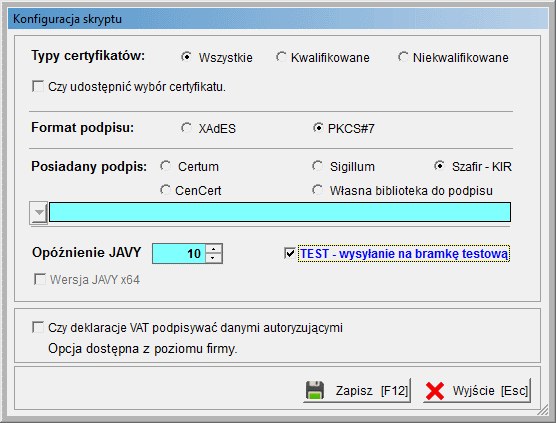 28 Dostępne deklaracje i konfiiguracja Środowisko testowe systemu e-deklaracje nie jest przeznaczone do przetwarzania danych osobowych zgodnie z ustawą o ochronie danych osobowych (Dz. U. z 2002 r.