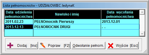 46 E-deklaracje Po ustaleniu jaki podmiot udziela pełnomocnictwa naleźy go wskazać: W kolejnym