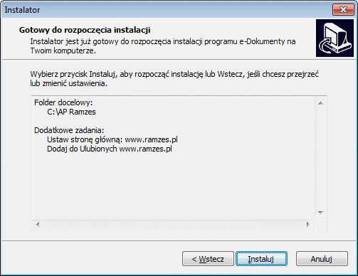 8 Instalacja programu W trakcie instalacji należy zaakceptować umowę licencyjną: Po akceptacji należy wskazać folder instalacji (folder programu Aplikacja Ramzes).