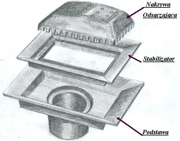 Sączki z nakrywą odsączającą wysoką do odwodnień dla konstrukcji mostowych (śeliwne wpusty dla mostów kolejowych) SMK 200