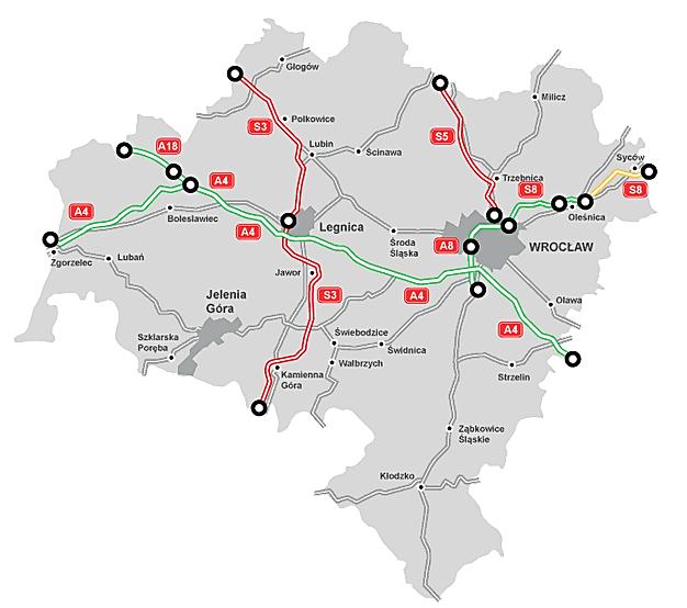 Plany budowy drogi ekspresowej S3 (ze Świnoujścia do granicy z Czechami) na odcinku w województwie dolnośląskim