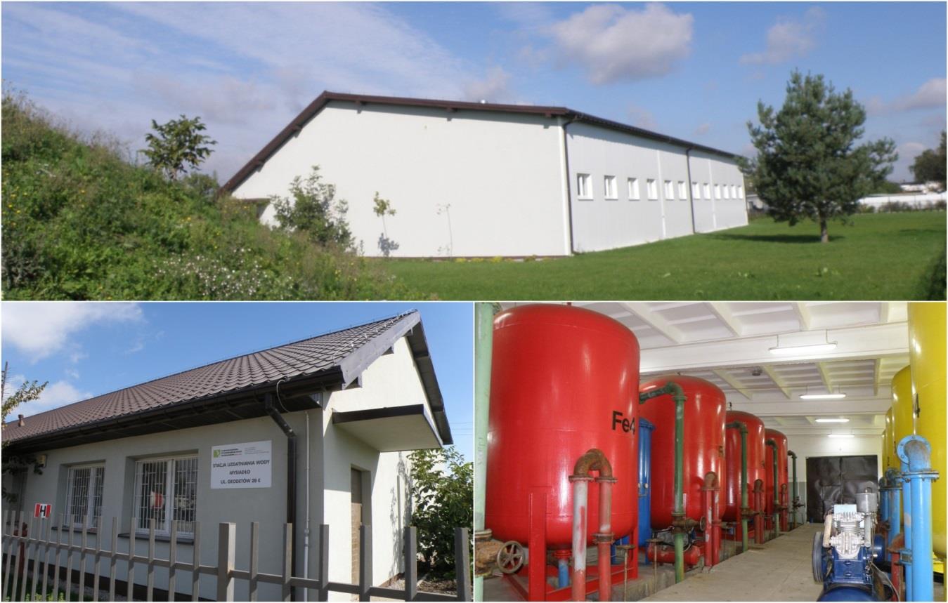 2. Stacja uzdatniania wody w Mysiadle. Wyremontowany został budynek technologiczny. W kolejnym etapie wyremontowany zostanie zbiornik wody uzdatnionej oraz remont urządzeń technologicznych.
