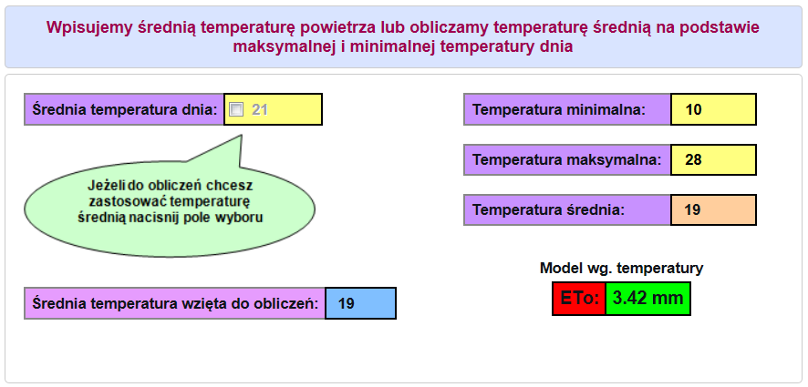 W tej części serwisu umieszczono aplikacje obliczeniowe pozwalające na wyznaczenie wielu istotnych parametrów przydatnych przy prowadzeniu nawadniania i fertygacji roślin.