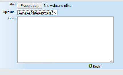 Kliknięcie na numer zgłoszenia przenosi nas do okna z bardziej szczegółowymi informacjami dotyczącymi wybranego zgłoszenia.